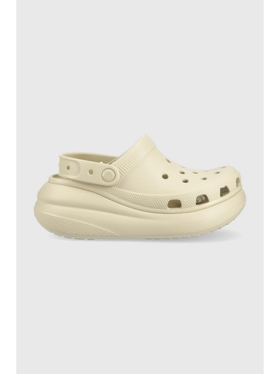 Pantofle Crocs Classic Crush Clog dámské béžová barva na platformě 207521
